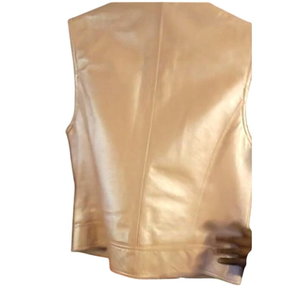 $279 S600 West Pearlescent Pale Pink Leather Vest Small NWOT - Picture 5 of 5